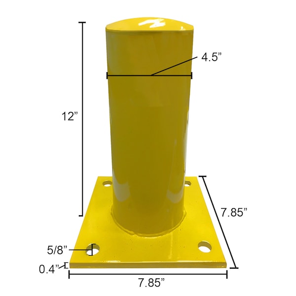 Electriduct ED 1ft Steel Pipe Safety Bollard Post- Yellow TC-V-BOLLARD-12-YL - main